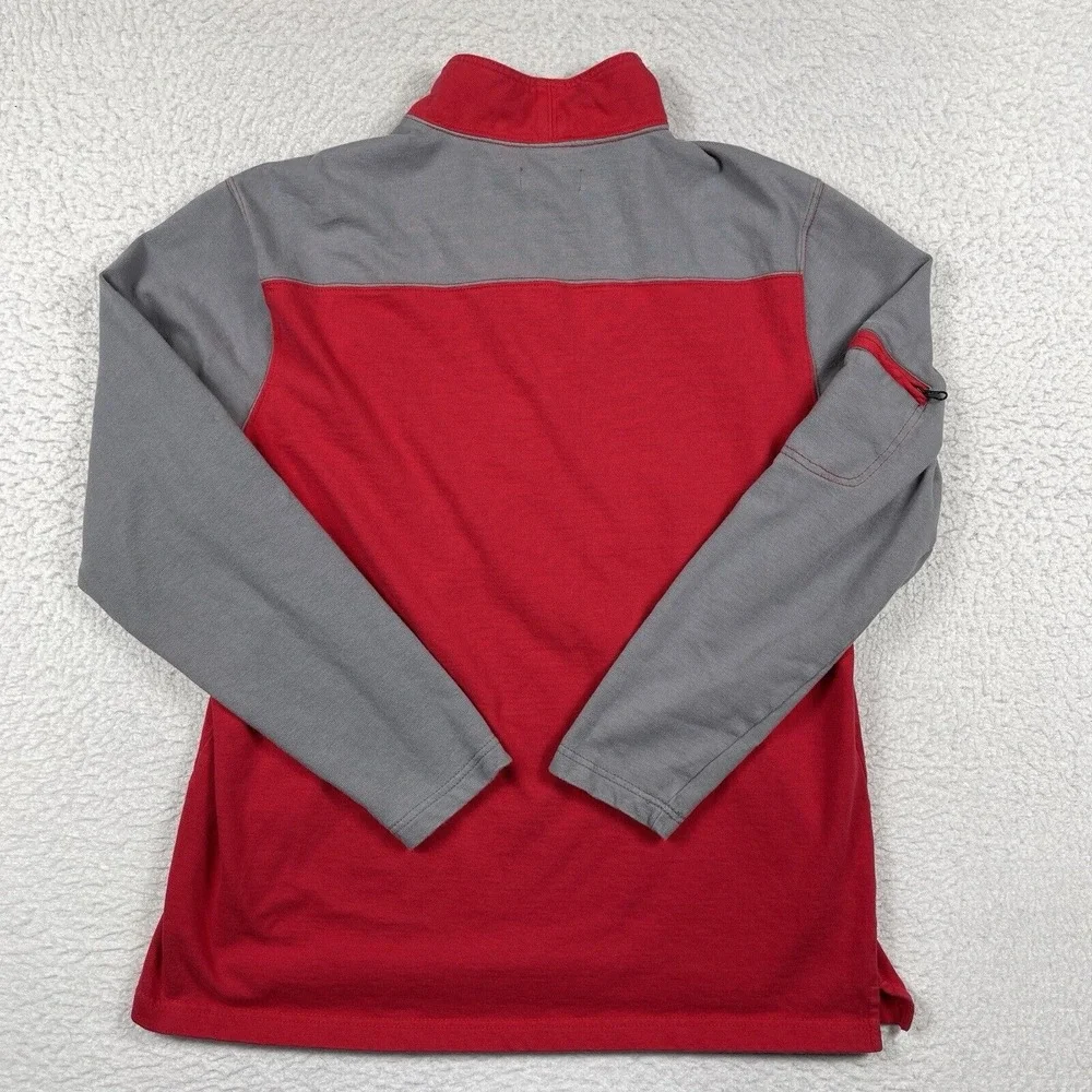 The Territory Ahead‎ Pullover Mens Large Gray Red 1/4 Zip Casual Outdoors Travel